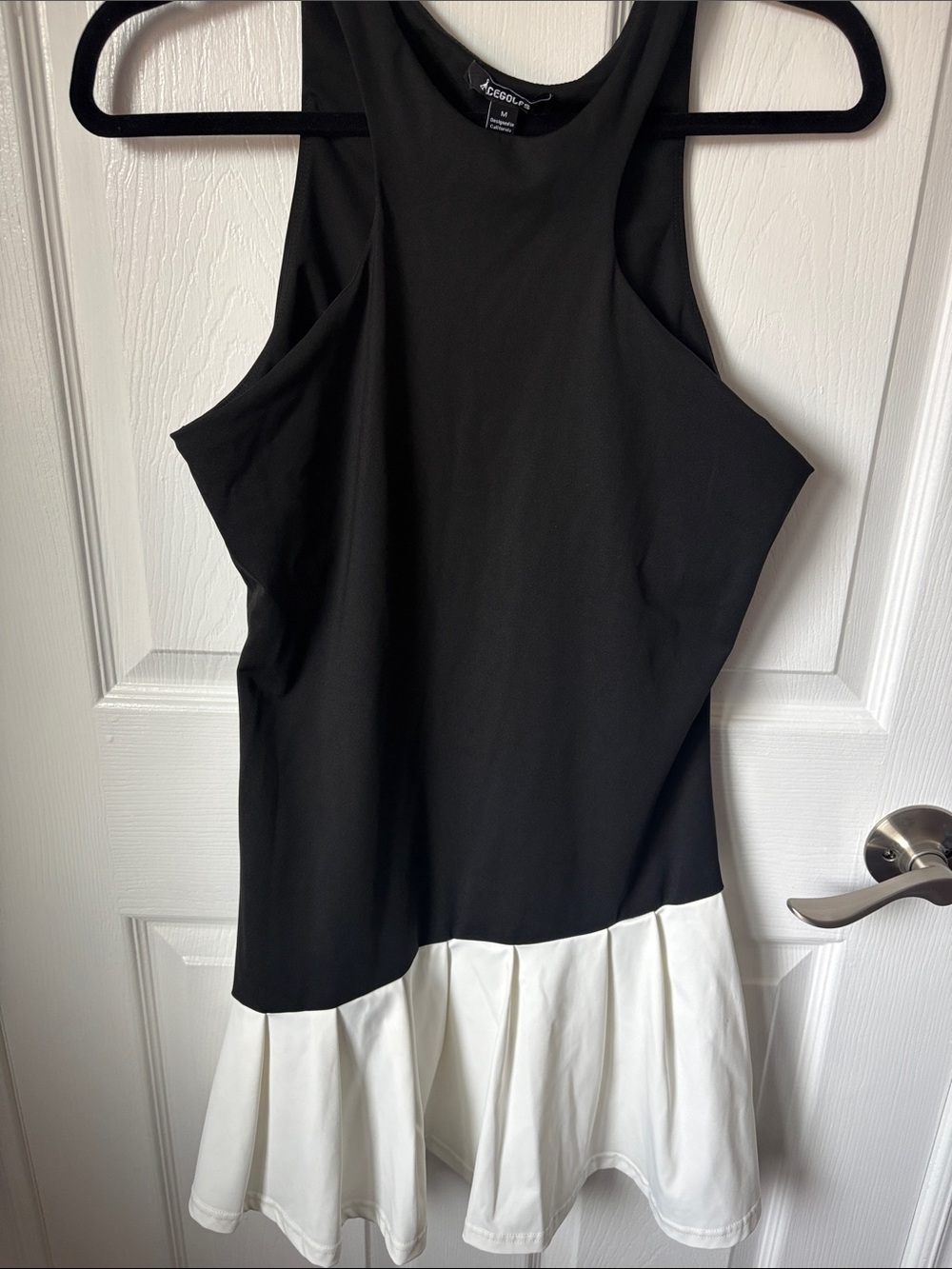 Athletic Black & White Racerback Mini Dress